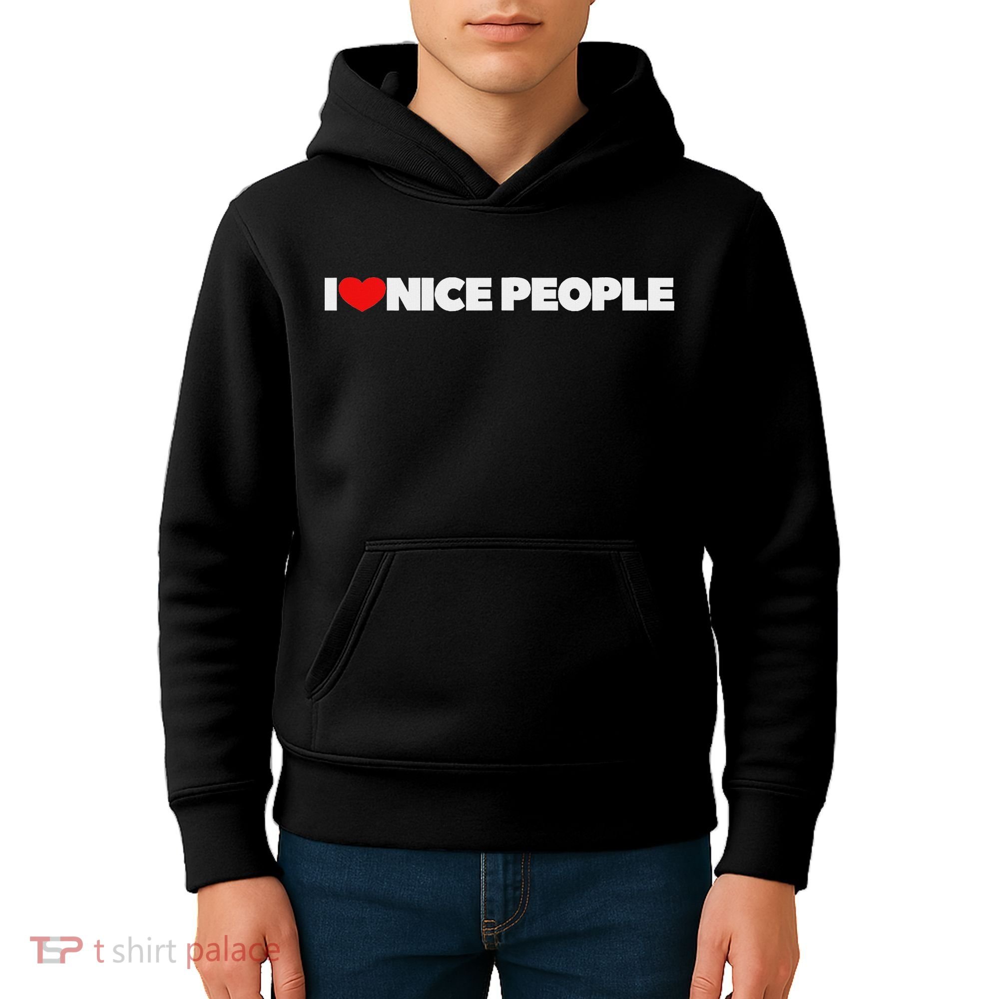 I Love (heart) Nice People Kids Hoodie