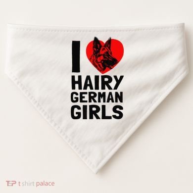I Love Hairy German German Shepherd edition  USA-Made Doggie Bandana