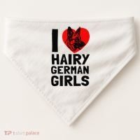 I Love Hairy German German Shepherd edition  USA-Made Doggie Bandana thumb 0