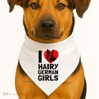I Love Hairy German German Shepherd edition  USA-Made Doggie Bandana thumb 1