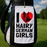 I Love Hairy German German Shepherd edition  Golf Towel thumb 2