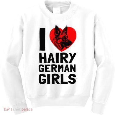 I Love Hairy German German Shepherd edition  Kids Sweatshirt