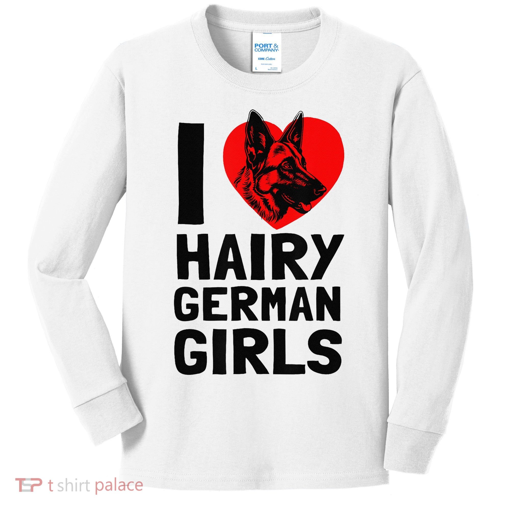 I Love Hairy German German Shepherd edition  Kids Long Sleeve Shirt