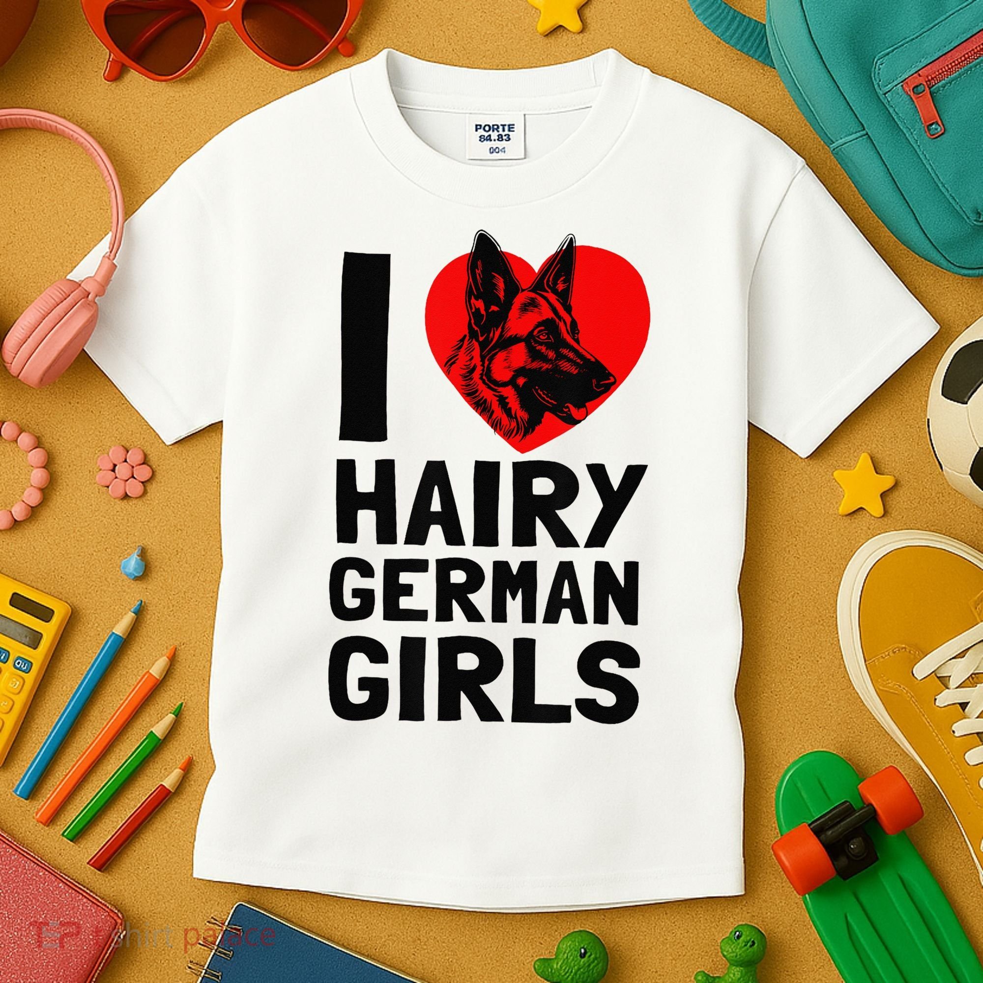 I Love Hairy German German Shepherd edition  Kids T-Shirt
