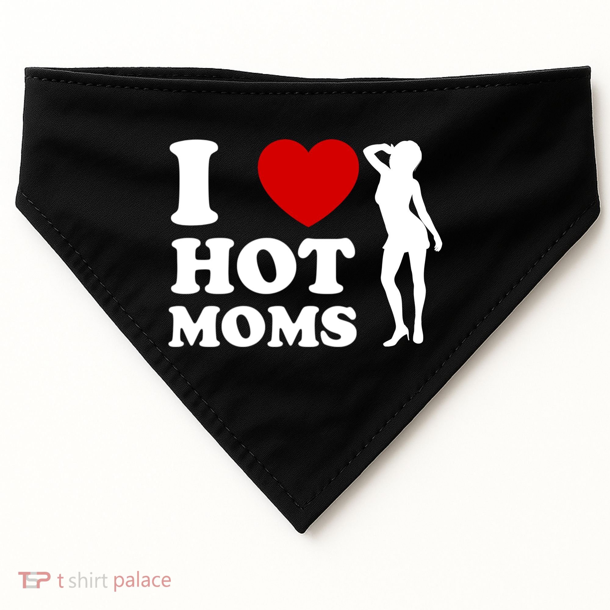 I Love Hot Moms Funny USA-Made Doggie Bandana