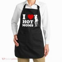 I Love Hot Moms Funny Apron thumb 2