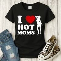 I Love Hot Moms Funny Women's T-Shirt thumb 3