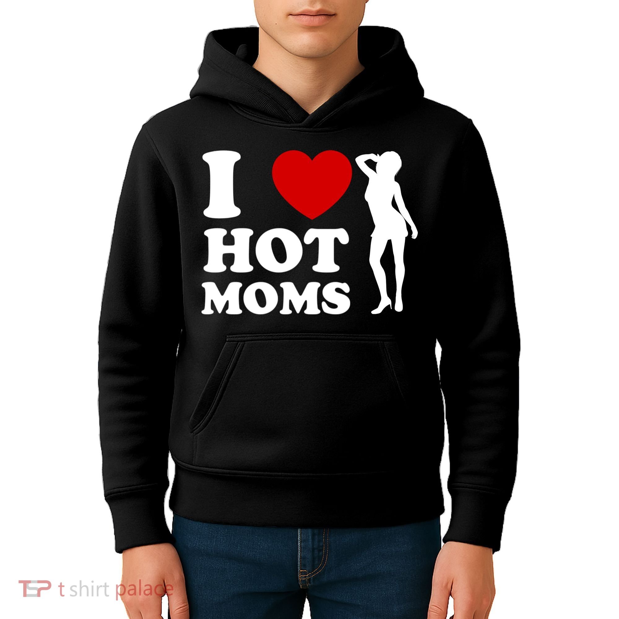 I Love Hot Moms Funny Kids Hoodie