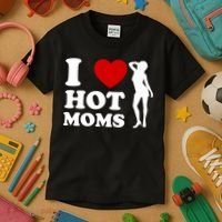 I Love Hot Moms Funny Kids T-Shirt thumb 3
