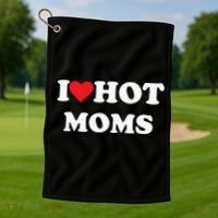 I Love Hot Moms Golf Towel thumb 1