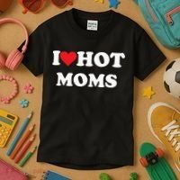 I Love Hot Moms Kids T-Shirt thumb 3