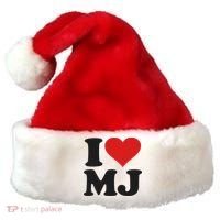 I Love Heart Mj M J M.j. Santa Hat thumb 0