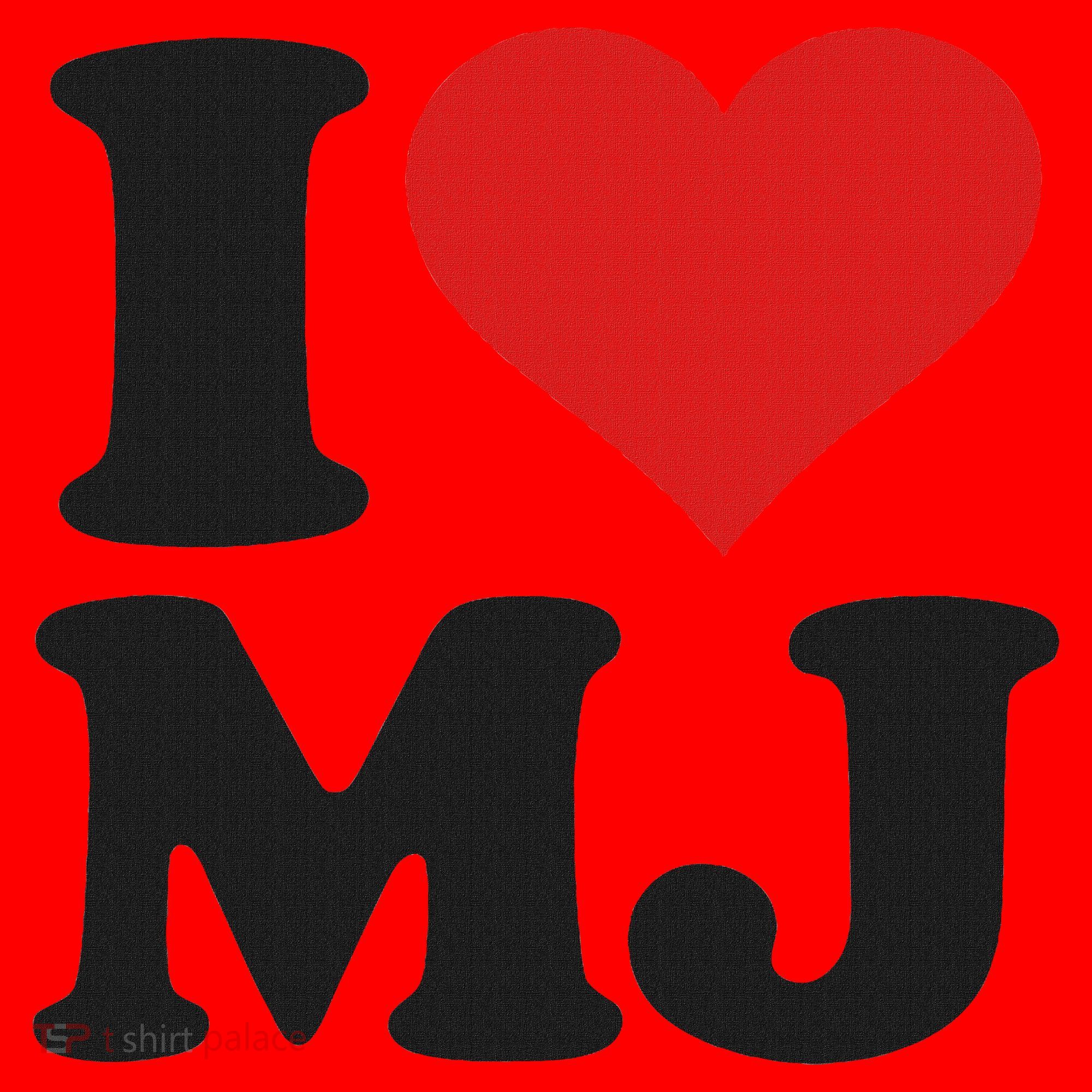 I Love Heart Mj M J M.j. Santa Hat