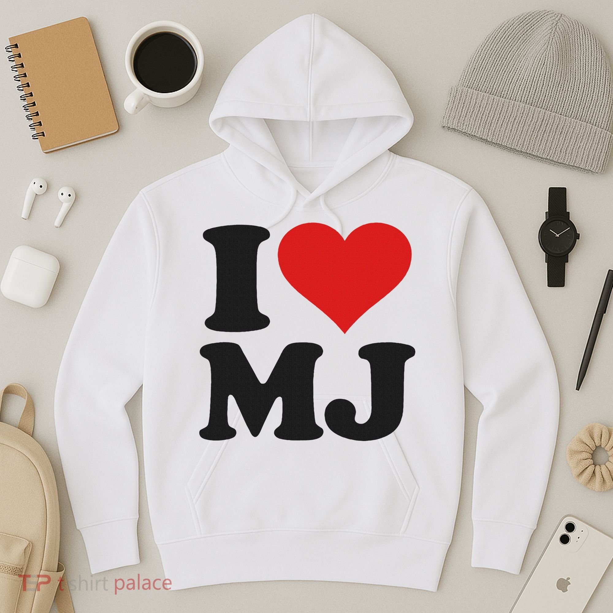 I Love Heart Mj M J M.j. Hoodie
