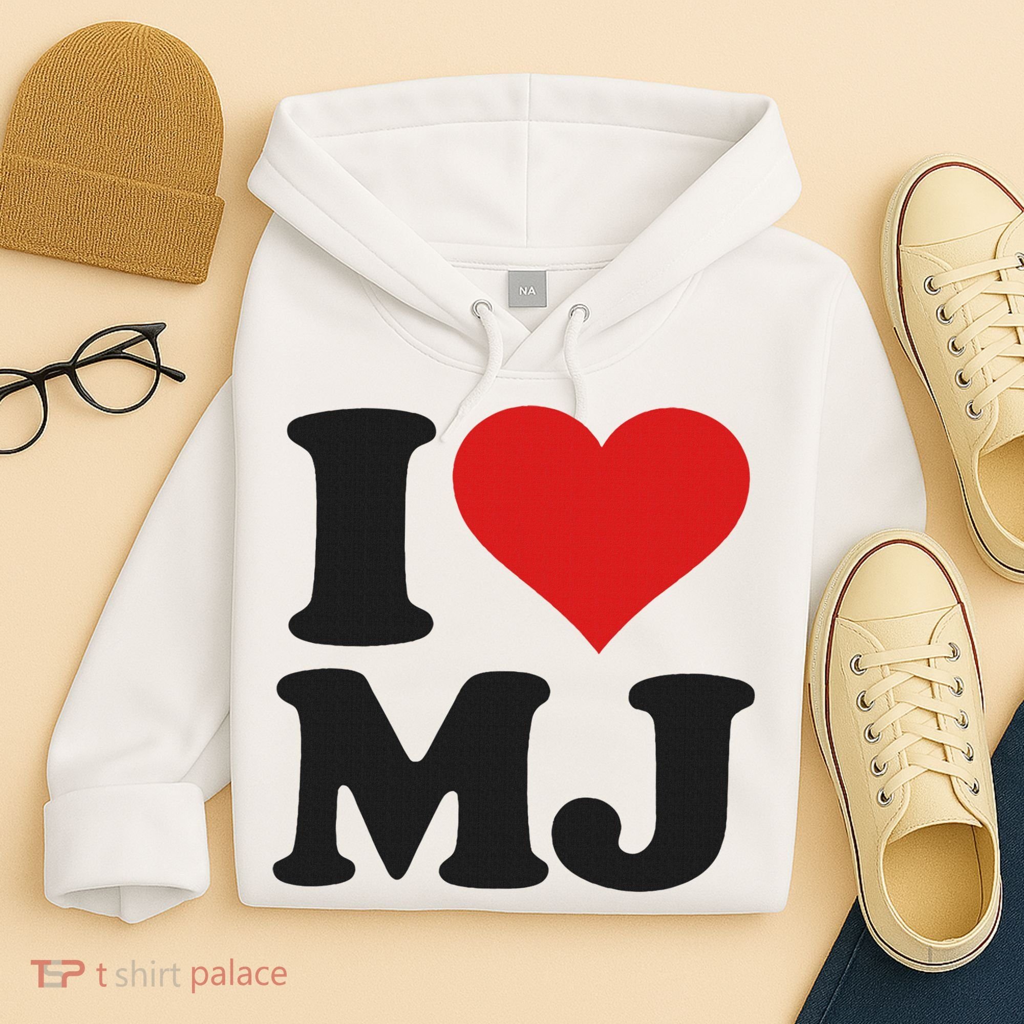 I Love Heart Mj M J M.j. Hoodie