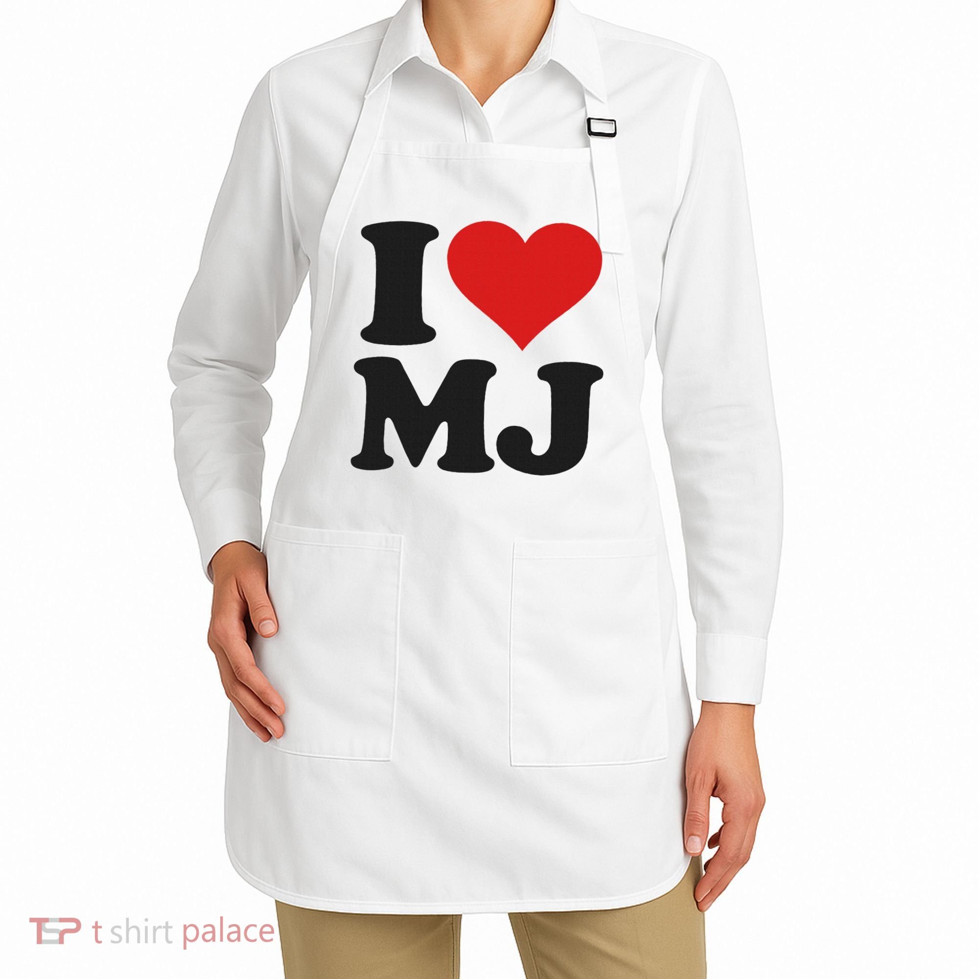I Love Heart Mj M J M.j. Apron