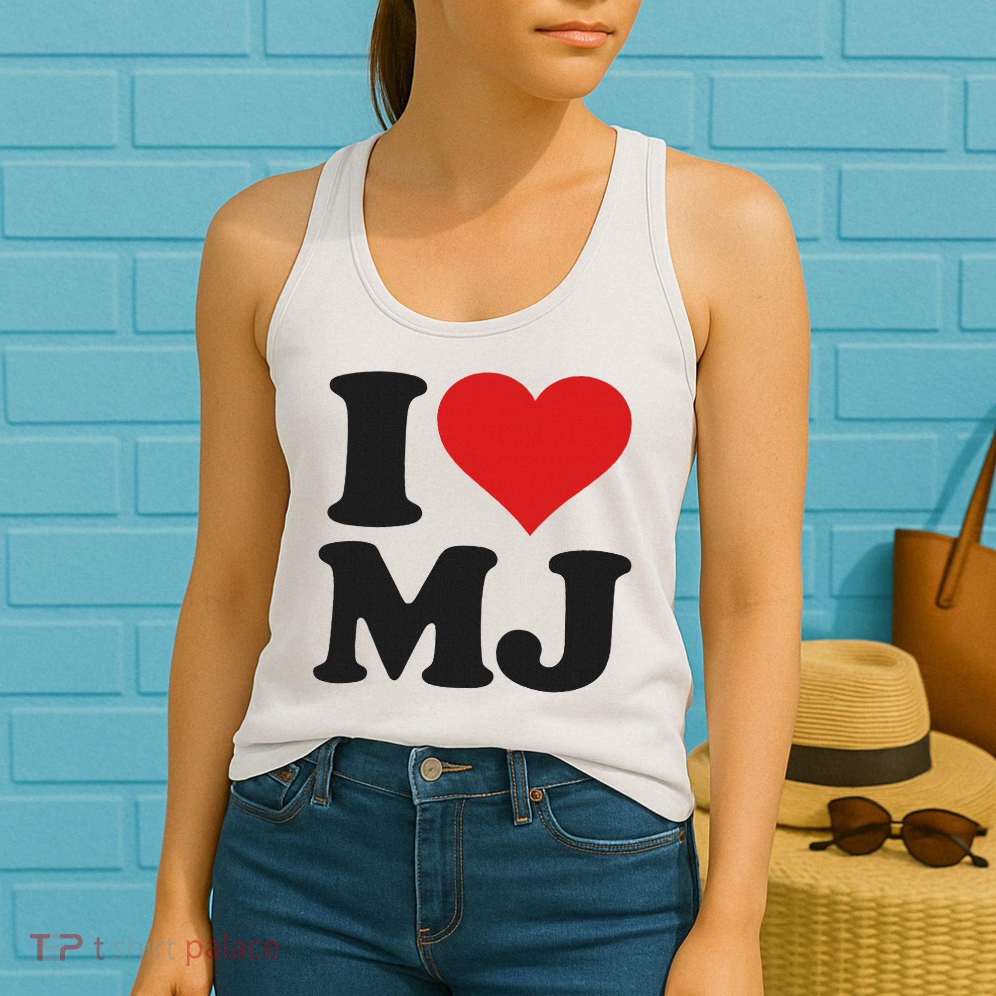 I Love Heart Mj M J M.j. Women's Tank Top
