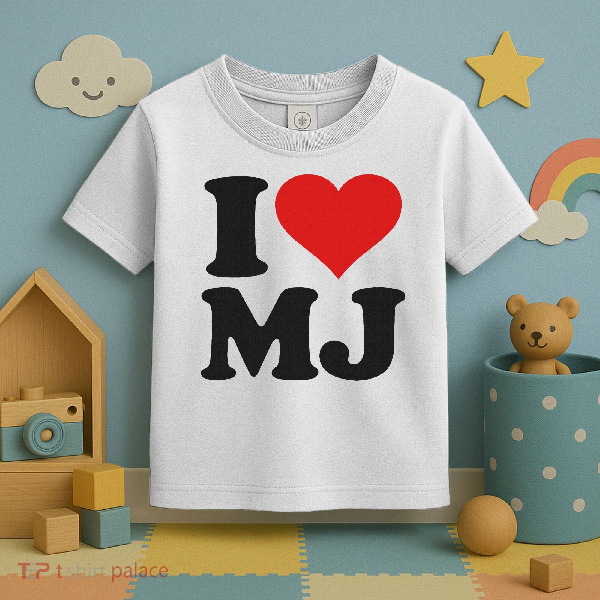 I Love Heart Mj M J M.j. Toddler T-Shirt