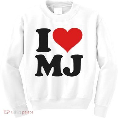 I Love Heart Mj M J M.j. Kids Sweatshirt