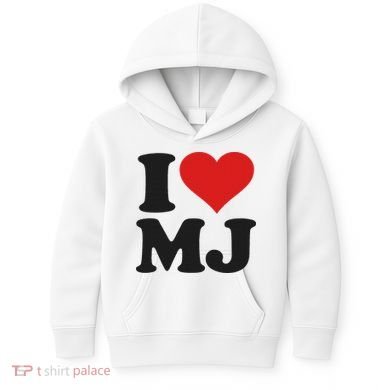 I Love Heart Mj M J M.j. Kids Hoodie