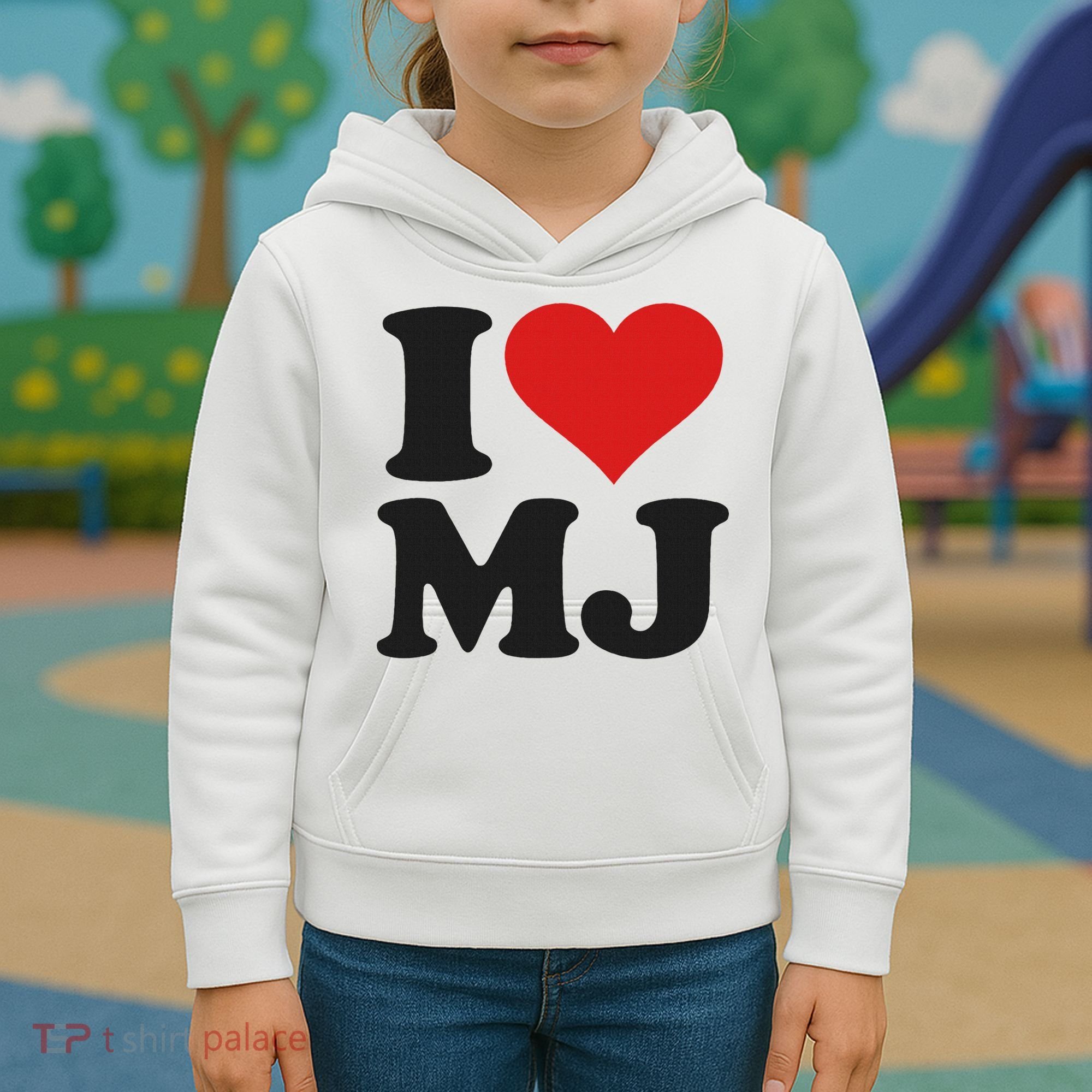 I Love Heart Mj M J M.j. Kids Hoodie