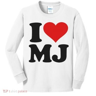 I Love Heart Mj M J M.j. Kids Long Sleeve Shirt