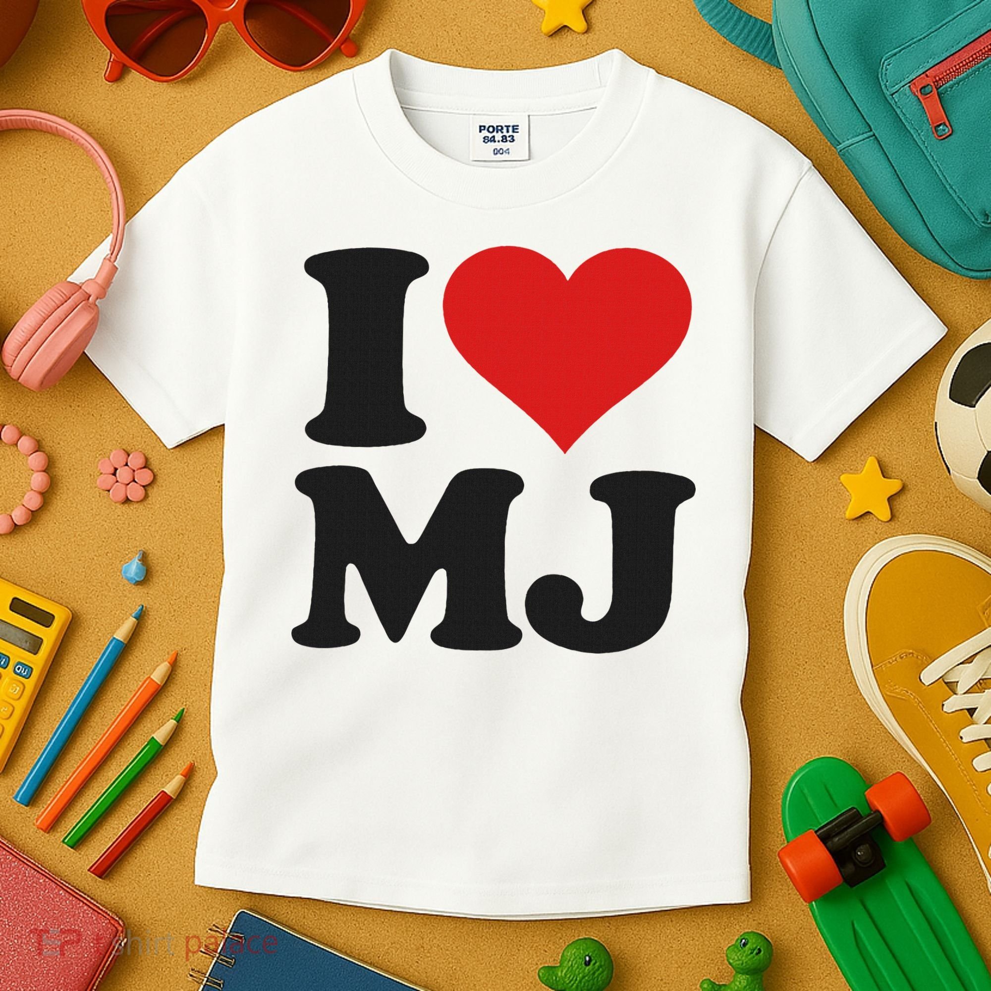 I Love Heart Mj M J M.j. Kids T-Shirt