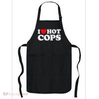I Love Hot Cops Funny Police Officer Security Protect Job Apron thumb 0