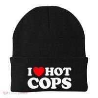 I Love Hot Cops Funny Police Officer Security Protect Job Beanie thumb 0