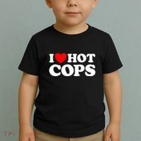 I Love Hot Cops Funny Police Officer Security Protect Job Toddler T-Shirt thumb 2