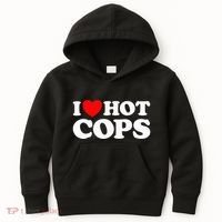 I Love Hot Cops Funny Police Officer Security Protect Job Kids Hoodie thumb 0