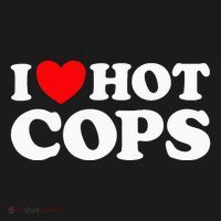 I Love Hot Cops Funny Police Officer Security Protect Job Kids T-Shirt thumb 4