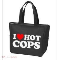 I Love Hot Cops Funny Police Officer Security Protect Job Tote Bag thumb 3
