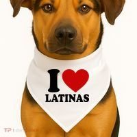 I Love Heart Latinas USA-Made Doggie Bandana thumb 1