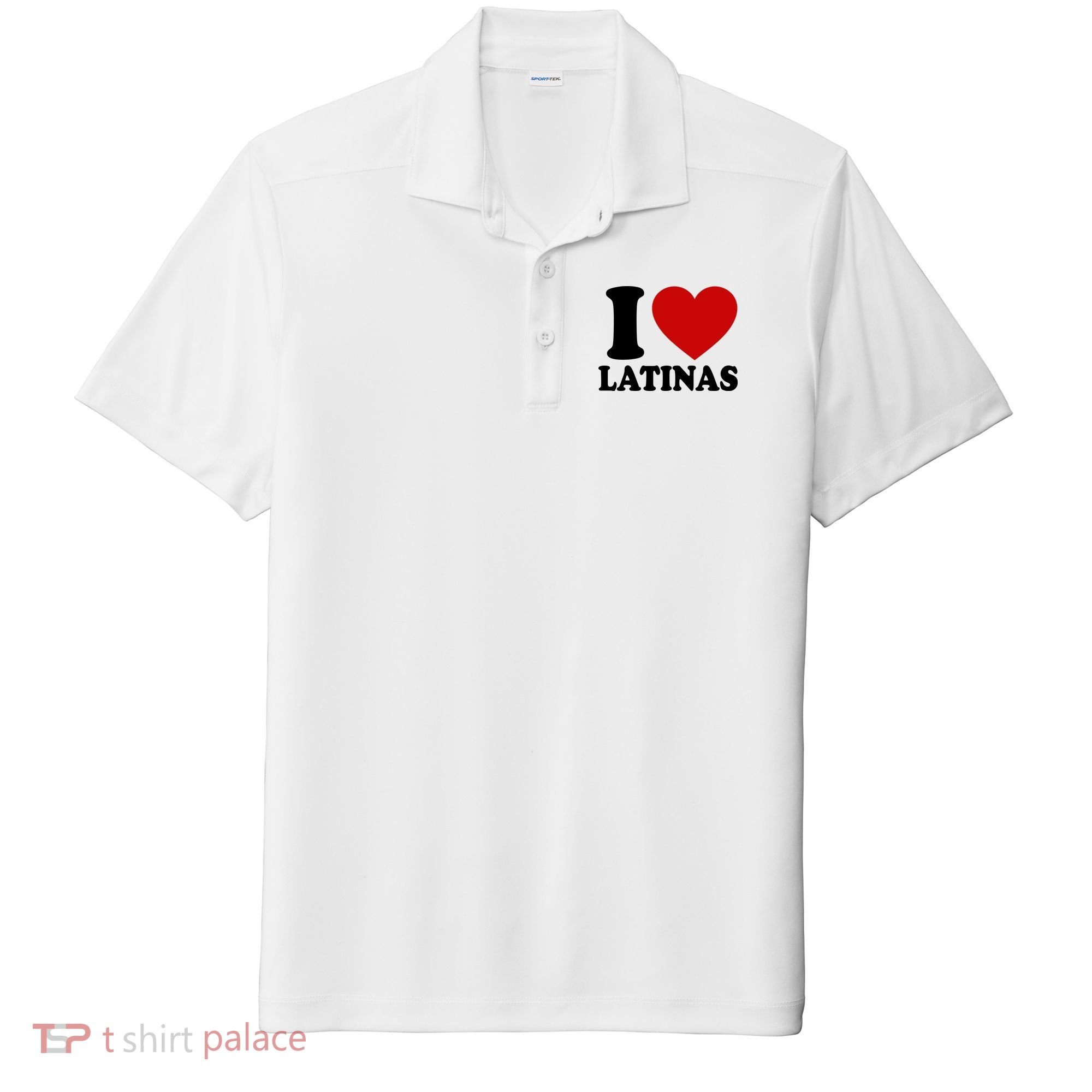 I Love Heart Latinas Sport-Tek Posi-UV Pro Polo