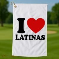 I Love Heart Latinas Golf Towel thumb 1