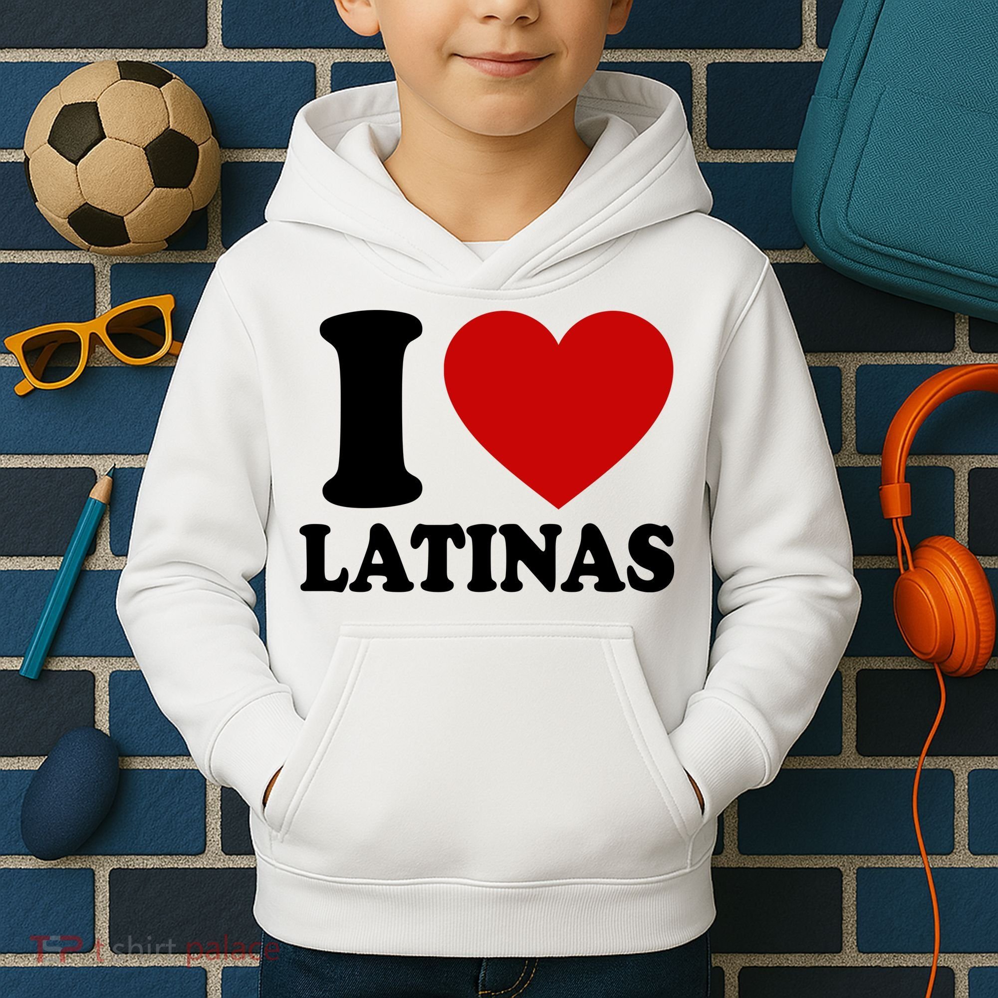 I Love Heart Latinas Kids Hoodie