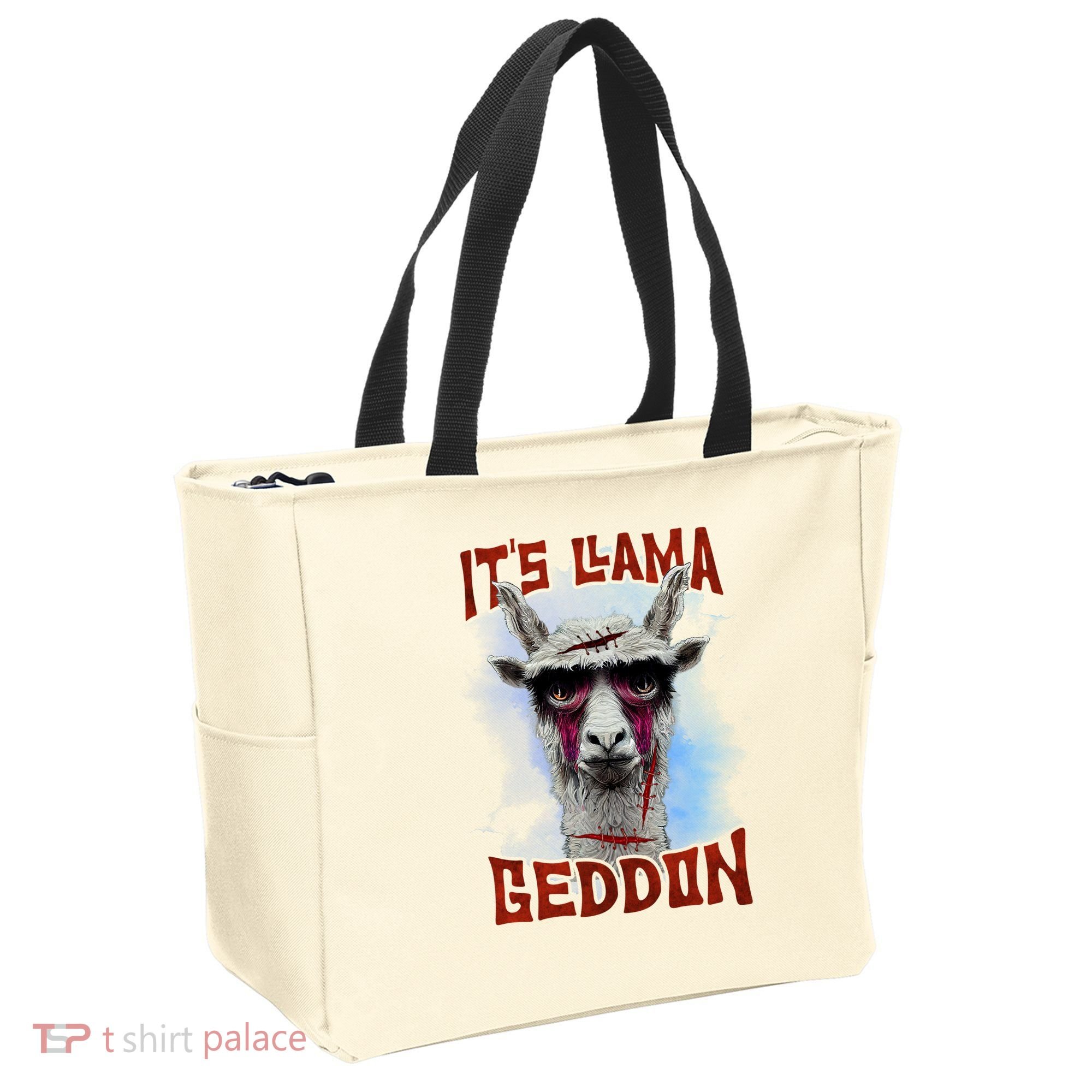 It's Llamageddon Halloween Llama Zombie Funny Spooky Costumes Graphic Plus Size Tote Bag