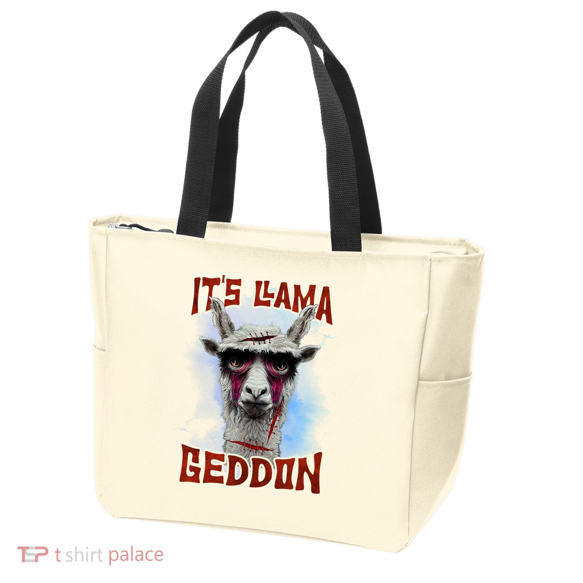 It's Llamageddon Halloween Llama Zombie Funny Spooky Costumes Graphic Plus Size Tote Bag