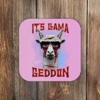 It's Llamageddon Halloween Llama Zombie Funny Spooky Costumes Graphic Plus Size Coaster thumb 0