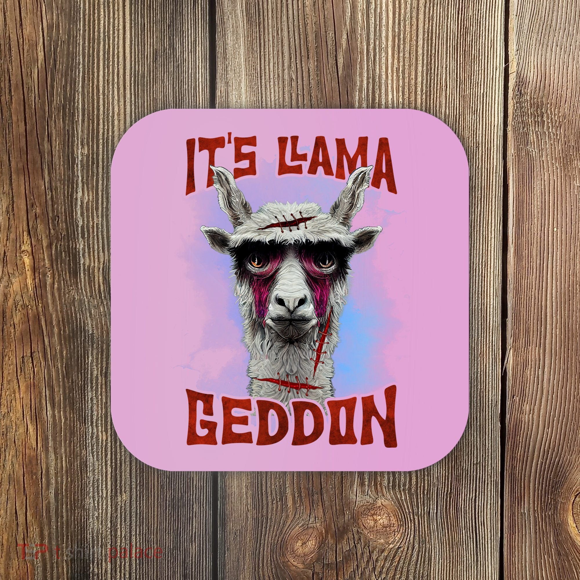 It's Llamageddon Halloween Llama Zombie Funny Spooky Costumes Graphic Plus Size Coaster