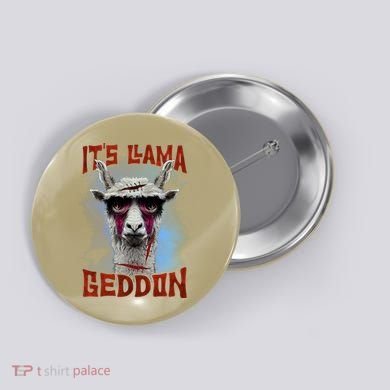 It's Llamageddon Halloween Llama Zombie Funny Spooky Costumes Graphic Plus Size Button