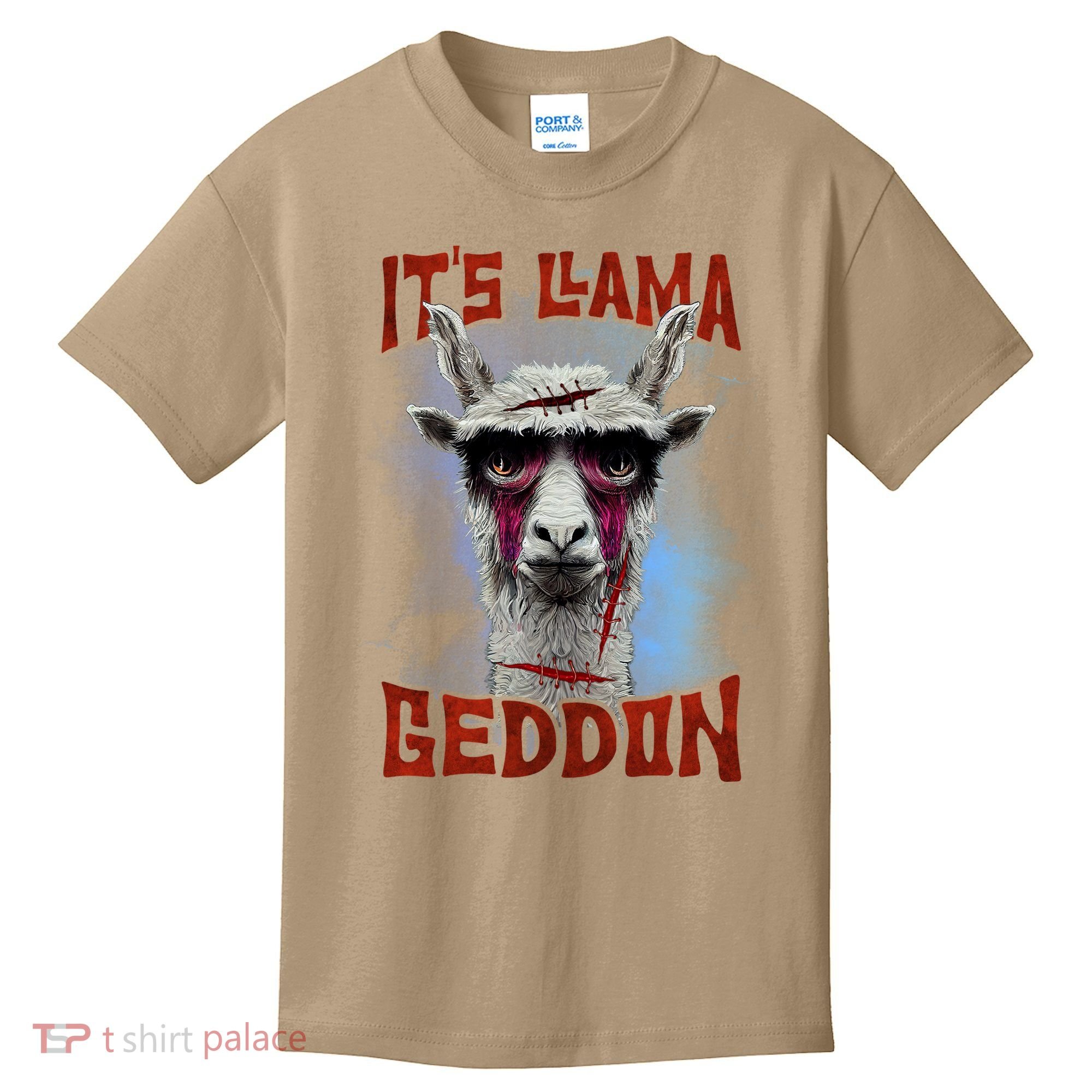 It's Llamageddon Halloween Llama Zombie Funny Spooky Costumes Graphic Plus Size Kids T-Shirt