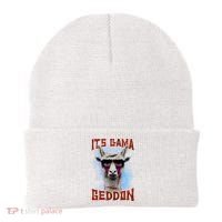 It's Llamageddon Halloween Llama Zombie Funny Spooky Costumes Graphic Plus Size Beanie thumb 0