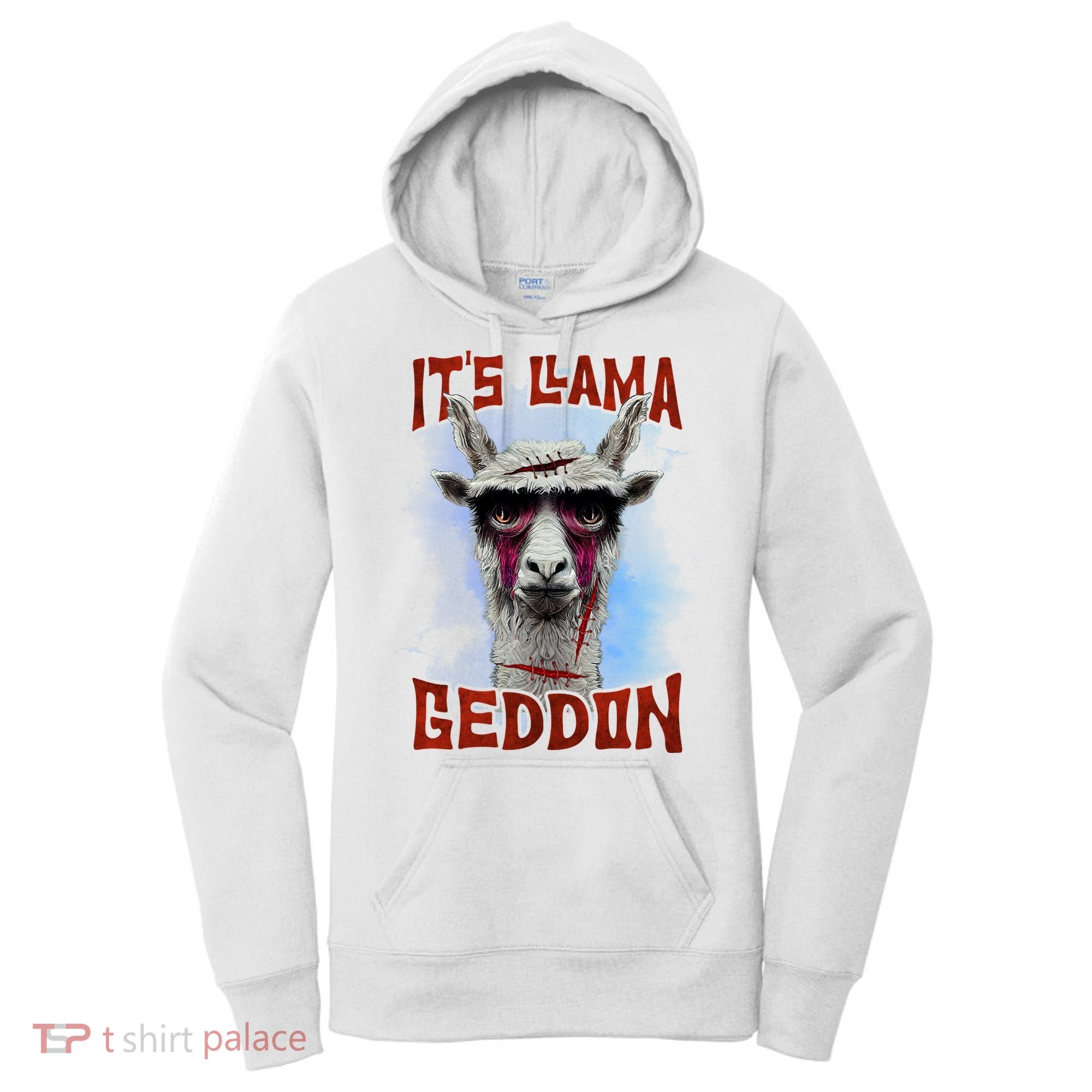 It's Llamageddon Halloween Llama Zombie Funny Spooky Costumes Graphic Plus Size Women's Hoodie