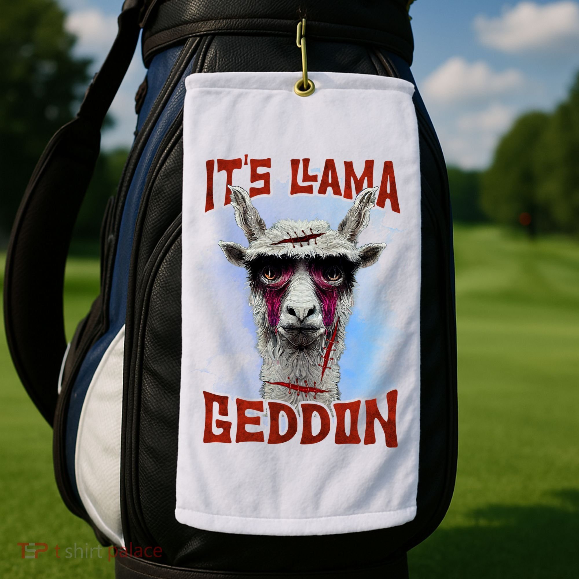 It's Llamageddon Halloween Llama Zombie Funny Spooky Costumes Graphic Plus Size Golf Towel