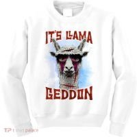 It's Llamageddon Halloween Llama Zombie Funny Spooky Costumes Graphic Plus Size Kids Sweatshirt thumb 0