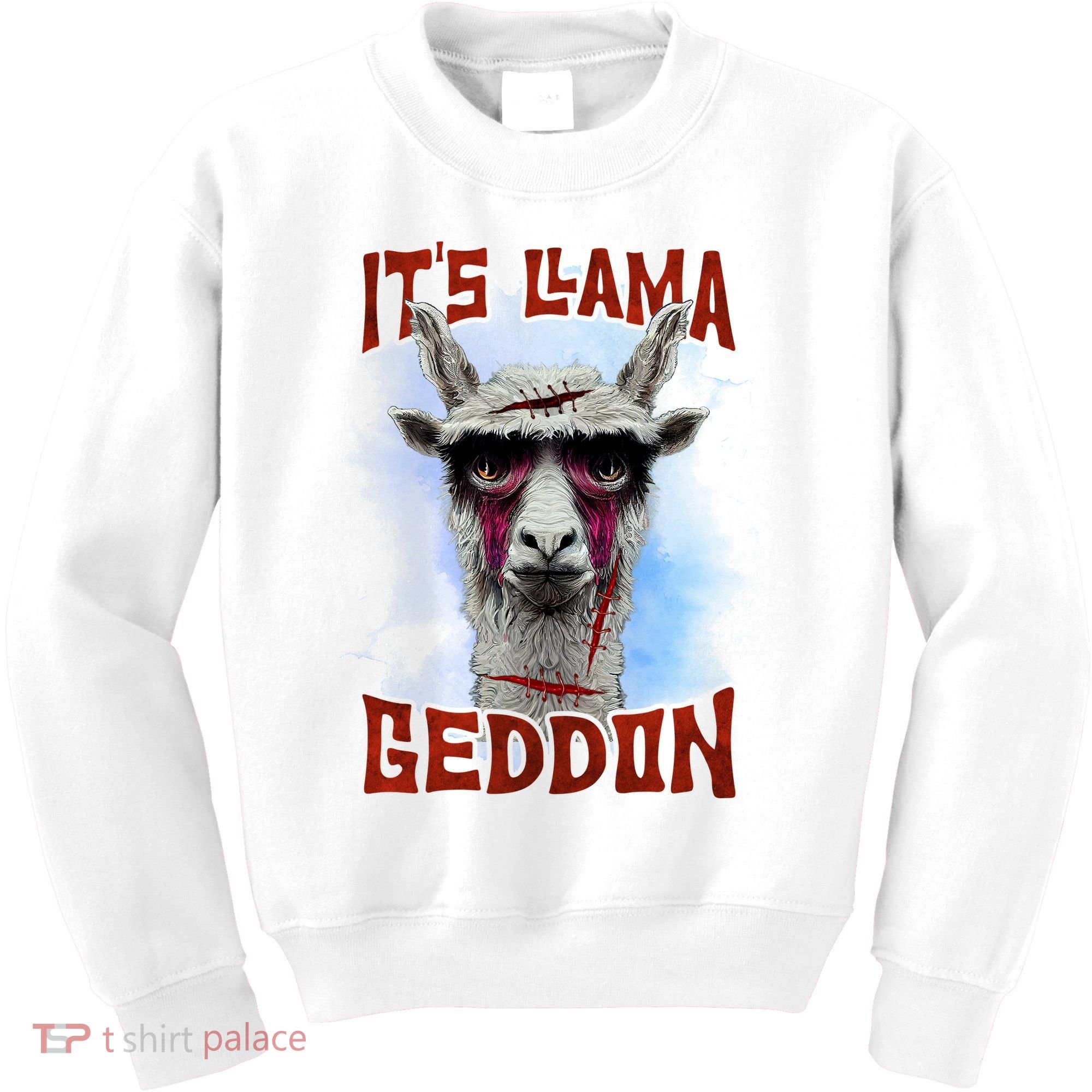 It's Llamageddon Halloween Llama Zombie Funny Spooky Costumes Graphic Plus Size Kids Sweatshirt
