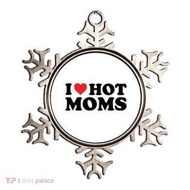 I Love Hot Moms Distressed Retro Vintage Design Ornament
