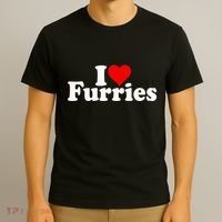 I Love Heart Furries Furry Fandom Cosplay Fursuit T-Shirt thumb 3